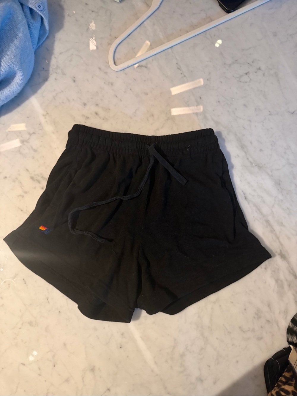 Aviator Nation Black Women's Elastic Waist Athletic Shorts - Picture 5 of 5